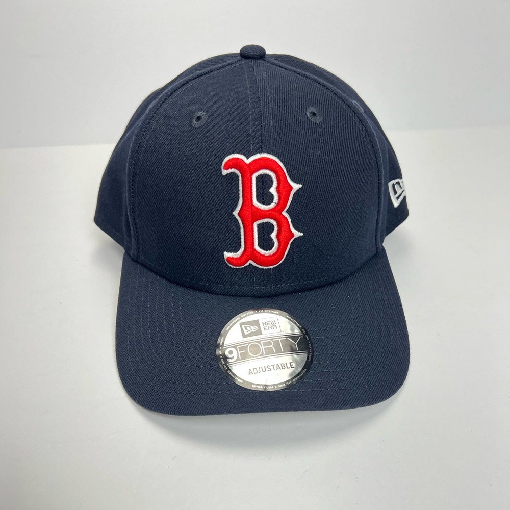 New Era Boston Red Sox 9Forty The League Navy Adjustable Strap Hat Cap Polyester